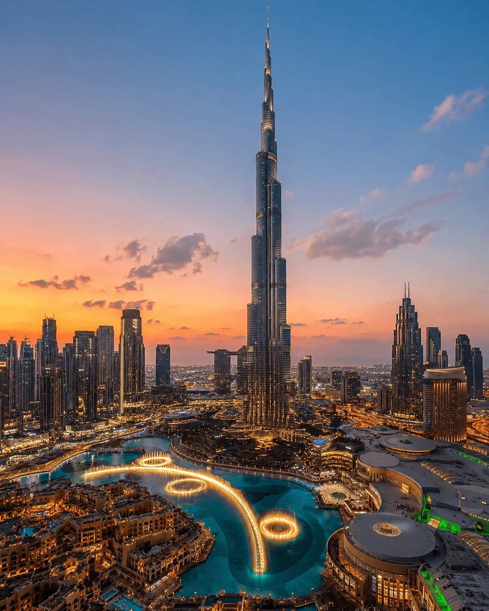 Dubai skyline rising above the desert