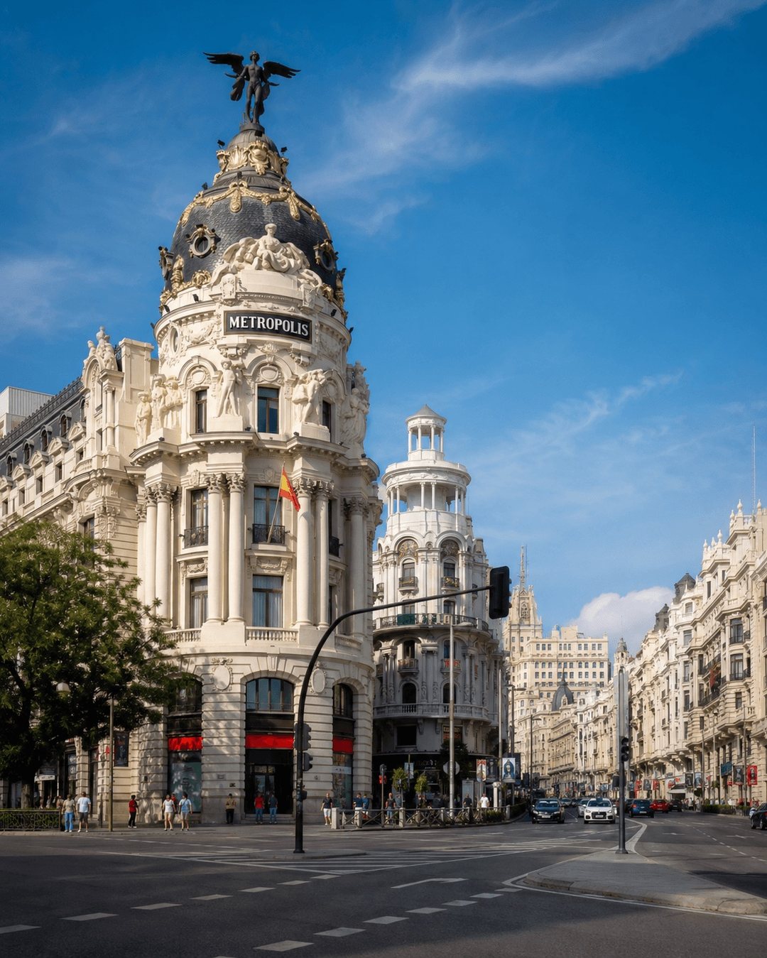 Madrid architecture under a clear sky