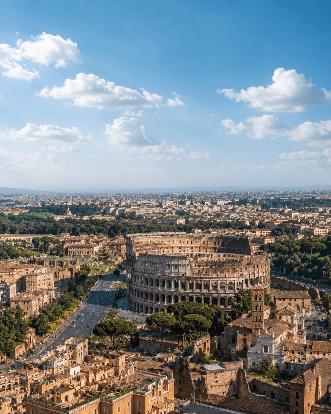 Historic Rome in soft afternoon light