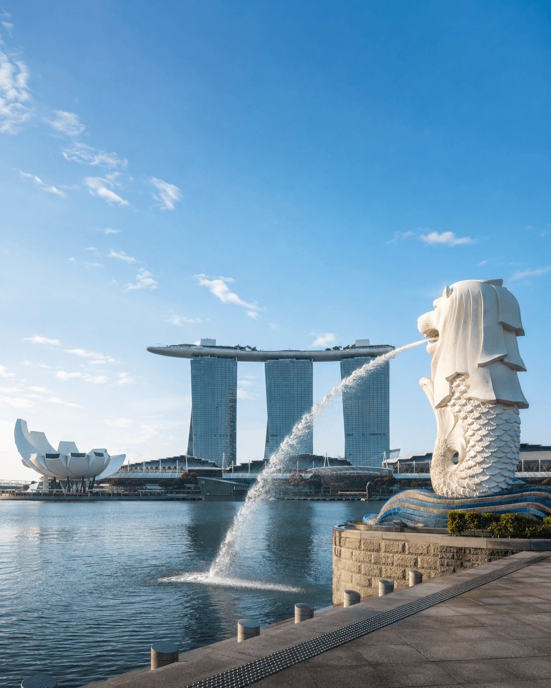 Singapore skyline beside Marina Bay